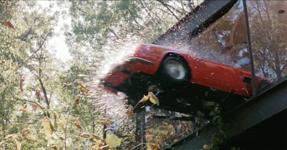 The Ferrari 250 GT crash in Ferris Bueller